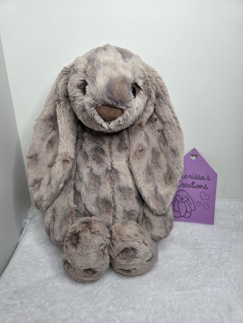 SOLD - BNWT Customized Jellycat Large Bashful Bunny "Sabre"